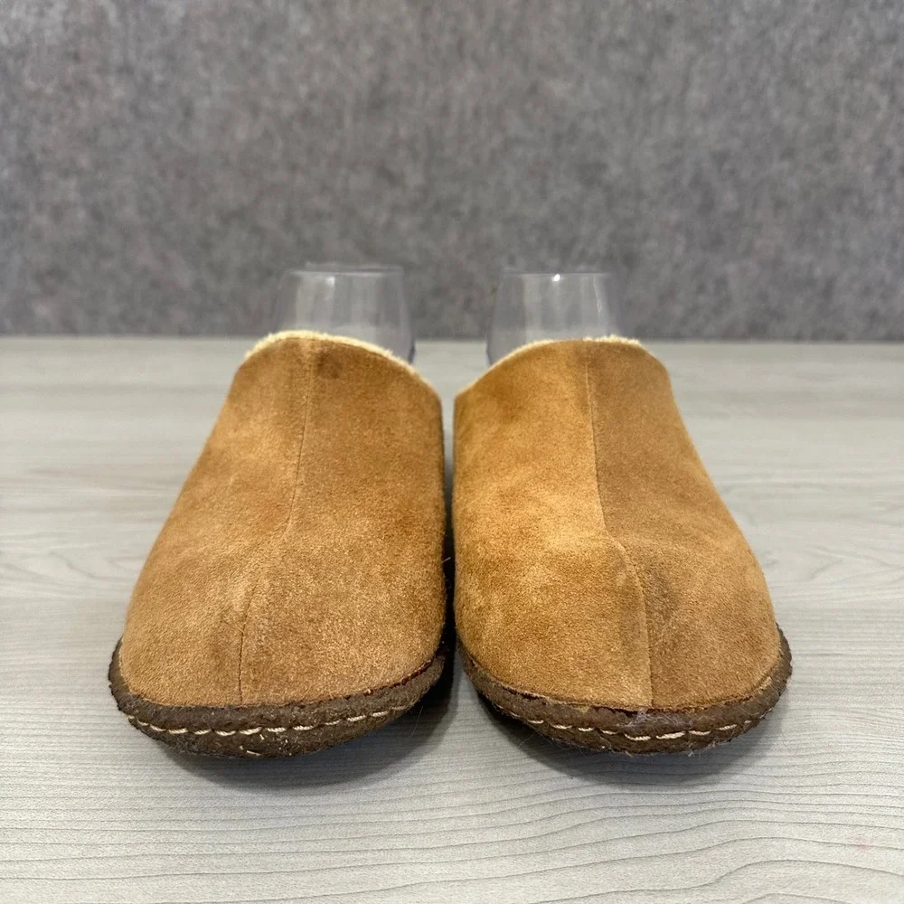 Sorel Lanner Ridge II Slippers Kids 5 Brown Suede Fleece Lined Mules NY1944-224